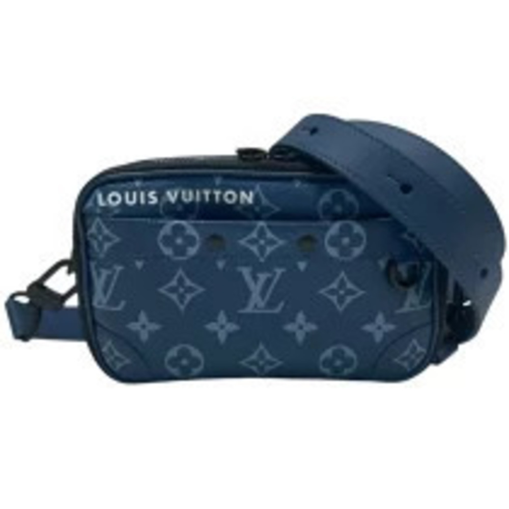 Louis Vuitton Alpha Wearable Wallet Blue Monogram Canvas Shoulder Bag